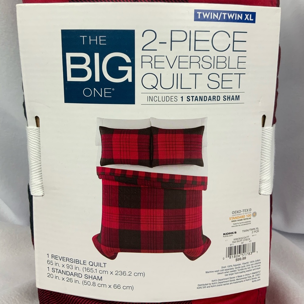 The Big One 2-Piece Reverible Quilt Set Twin